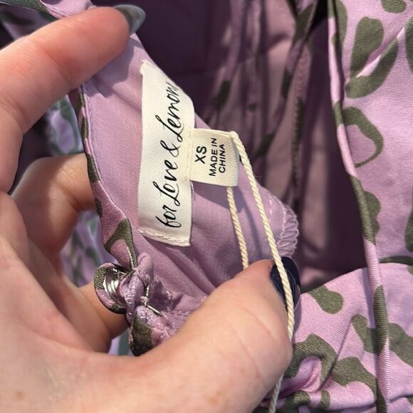 NWT For Love & Lemons June Purple Animal Print Mini Dress Size XS - Picture 6 of 7